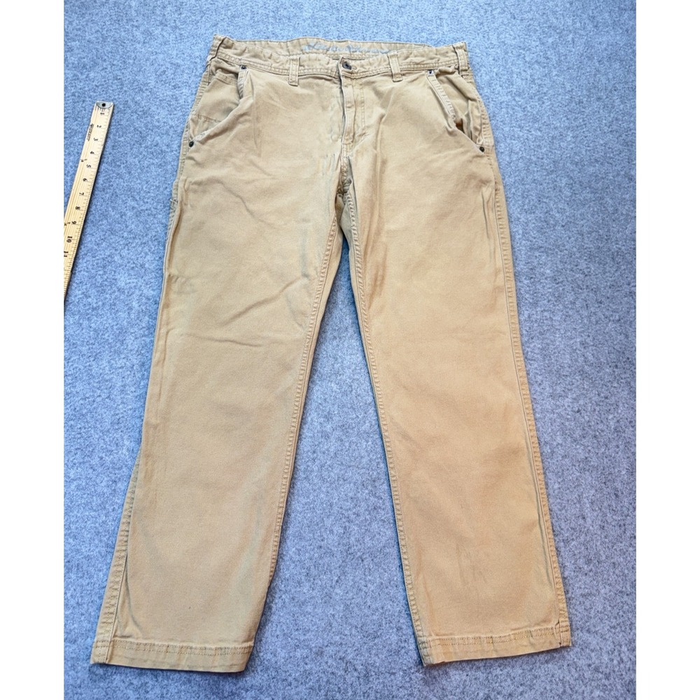Eddie Bauer Classic Fit Khaki Pants Tan Men's 34x28 Tag Size 36x30 carpenter
